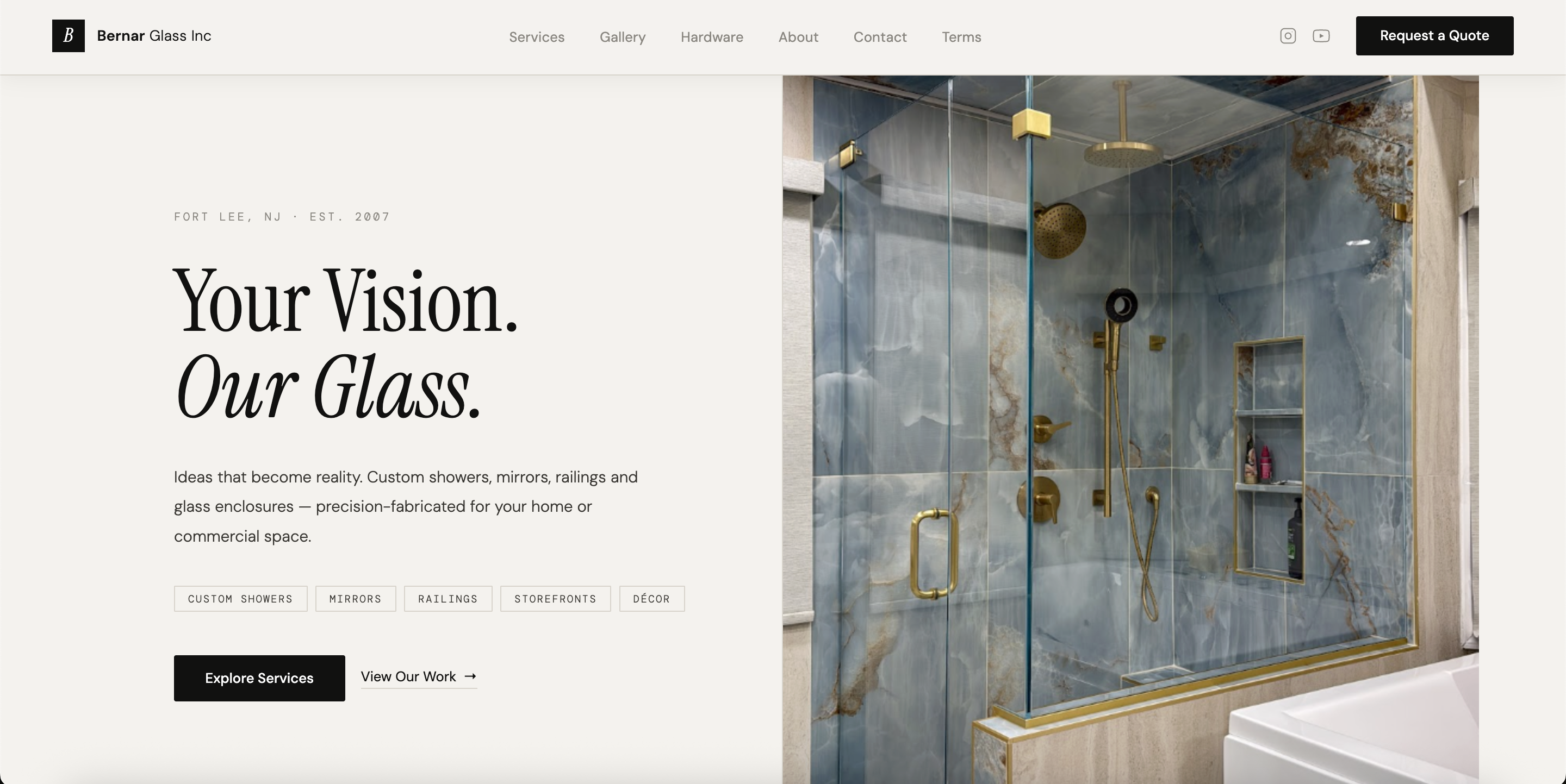 Bernar Glass Inc website