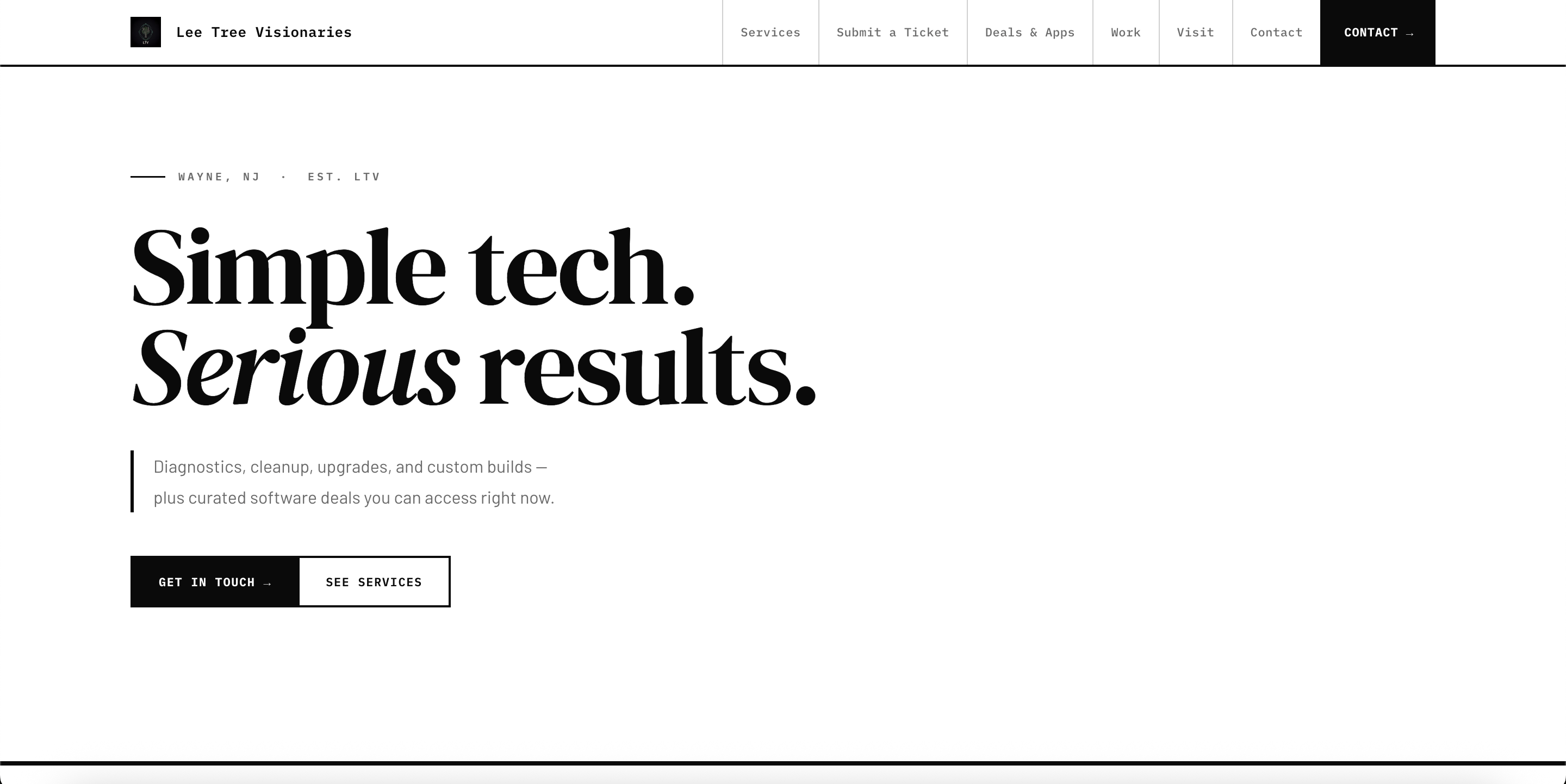 Lee Tree Visionaries website